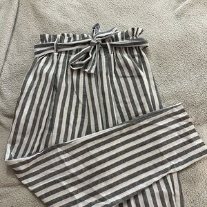 SHEIN Black and White Striped Trousers